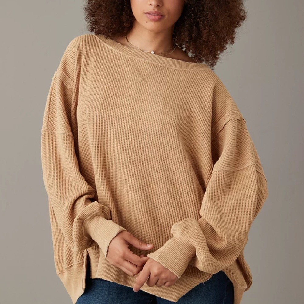 Oversized Waffle Sweatshirt